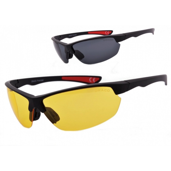 Okulary z dwoma soczewkami polaryzacyjnymi czarna i żółta - drs-56c2